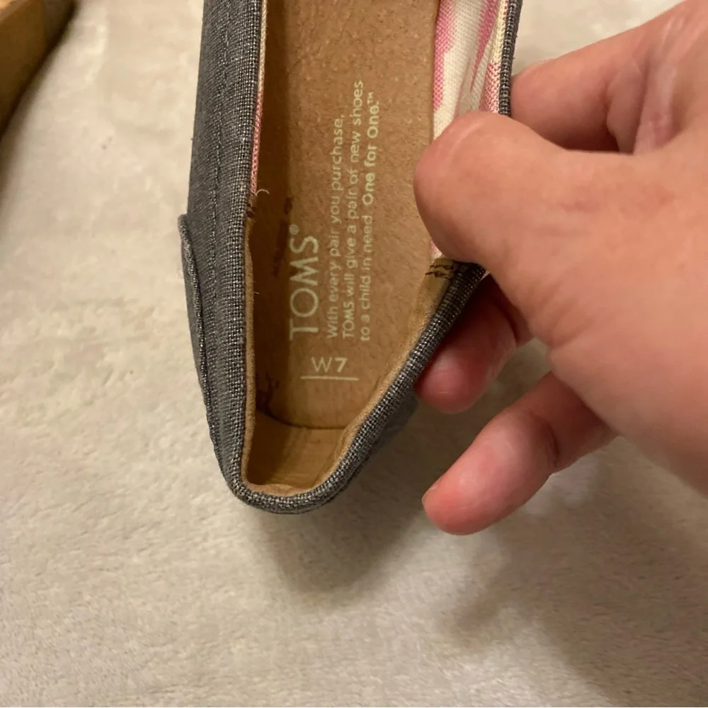 Toms Silver Sparkle Blue Denim Peep Toe Wedges with Cork Heel